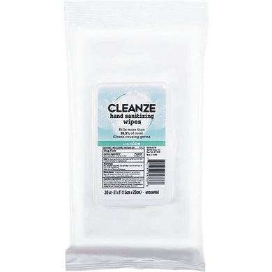Clearance - Cleanze Antibacterial Hand Sanitizing Wet Wipes with Aloe (30 Count) Best by Date: 06/04/2022 - DollarFanatic.com