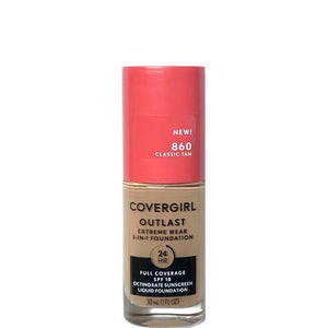 Clearance - CoverGirl Outlast Extreme Wear 3-in-1 Liquid Foundation with SPF 18 - Select Shade (1.0 fl. oz.) Out of Date - DollarFanatic.com