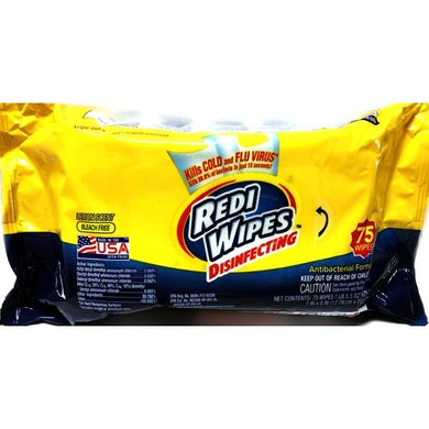 Clearance - Redi Wipes Disinfecting Wipes - Lemon Scent (75 Pack) Best By Date 6/18/2023 - DollarFanatic.com