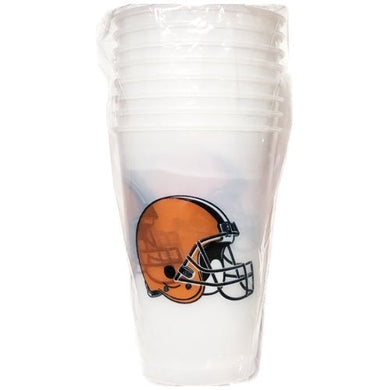 Cleveland Browns Plastic Cups - Frosted (8 Pack.) Large 20 fl. oz. Size - DollarFanatic.com
