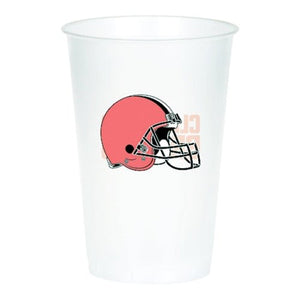 Cleveland Browns Plastic Cups - Frosted (8 Pack.) Large 20 fl. oz. Size - DollarFanatic.com