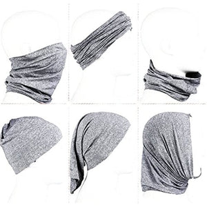Cloth Neck Gaiter Face Covering Mask - Heather Gray (9.5" x 14. 5") with Filter Pocket - DollarFanatic.com