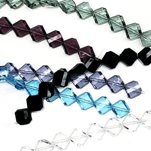 Craft Medley Diamond Twist-Cut Faceted Acrylic Beads (7" Strand) Select Color - DollarFanatic.com
