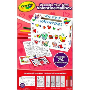 Crayola Decorate-Your-Own Valentine Mailbox Kit (31 Pack) Includes 24 Valentines Cards - DollarFanatic.com