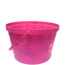 Crescent Basket Weave Plastic Basket with Handle - 8" x 5.75" (Select Available Color) - DollarFanatic.com