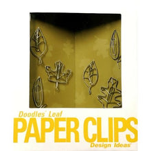 Doodles Designer Fun-shaped Metal Leaf Paper Clips - Silver (6 Pack) Gift Boxed - DollarFanatic.com