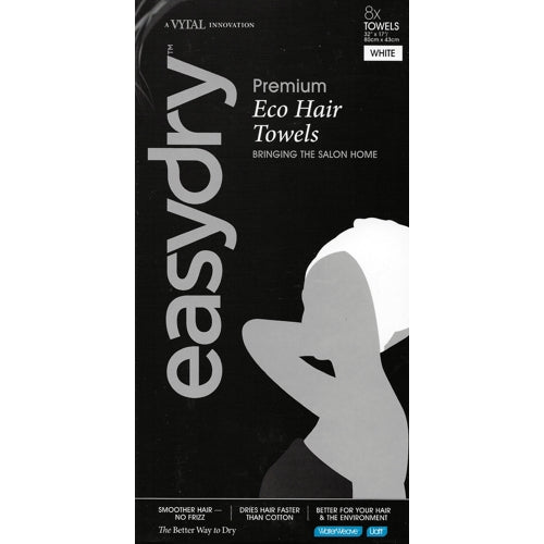 EasyDry Disposable Premium White Eco Hair Towels - 32