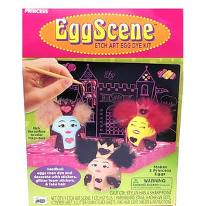 EggScene Etch Art Egg Dye Decorating Kit - Princess (10-Piece Kit) Includes Stickers, Dye Tablets, Stage Scene - DollarFanatic.com