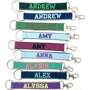 Embroidered Name Keychain Nylon Key Strap & Clip (1" x 7.75") Select Name Starting with "A" - DollarFanatic.com