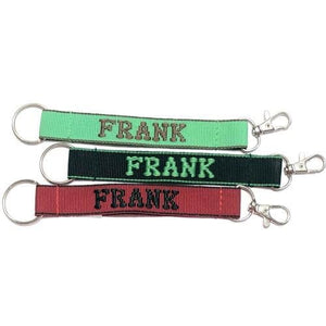 Embroidered Name Keychain Nylon Key Strap & Clip (1" x 7.75") Select Name Starting with "E" or "F" - DollarFanatic.com
