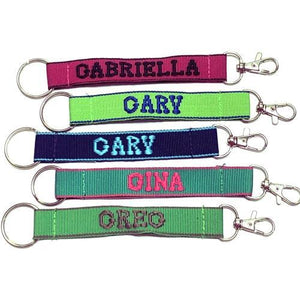 Embroidered Name Keychain Nylon Key Strap & Clip (1" x 7.75") Select Name Starting with "G" or "H" - DollarFanatic.com