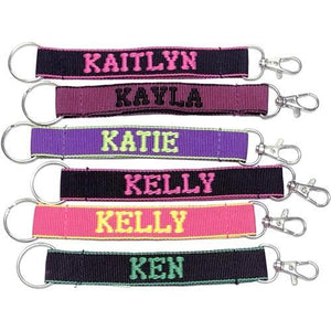 Embroidered Name Keychain Nylon Key Strap & Clip (1" x 7.75") Select Name Starting with "K" - DollarFanatic.com
