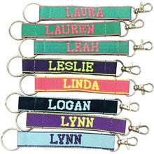 Embroidered Name Keychain Nylon Key Strap & Clip (1" x 7.75") Select Name Starting with "L" - DollarFanatic.com