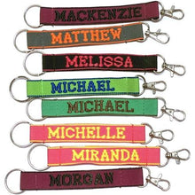 Embroidered Name Keychain Nylon Key Strap & Clip (1" x 7.75") Select Name Starting with "M" - DollarFanatic.com