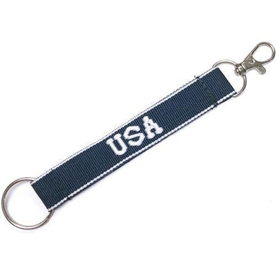 Embroidered USA Keychain Nylon Key Strap & Clip - Embroidered (1
