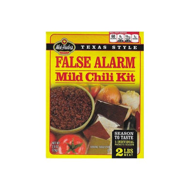False Alarm Mild Chili Kit - Texas Style (Net wt. 2.8 oz.) 5-Piece Kit - DollarFanatic.com