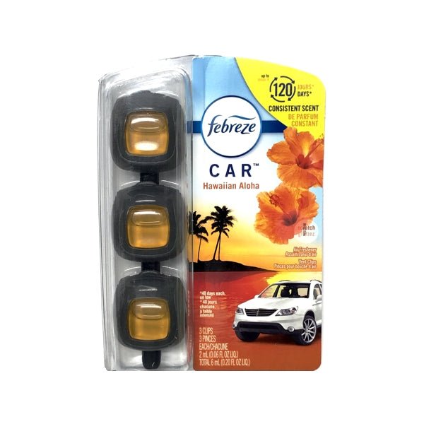 Febreze Car Air Freshener Vent Clips - Hawaiian Aloha (3 Pack) - DollarFanatic.com