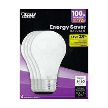 Feit Electric 100W Fully Dimmable A19 Halogen Light Bulbs - Soft White (4 Pack) 100W Replacement using Only 72 Watts - DollarFanatic.com