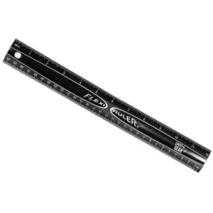 Flexi-Ruler Flexible Standard 12" Ruler (Black) - DollarFanatic.com