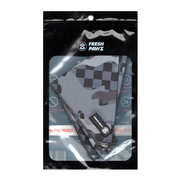 Fresh Pawz Jersey Mesh Fabric Pet Cooling Bandana - Gray Checker Camo (Large) - DollarFanatic.com