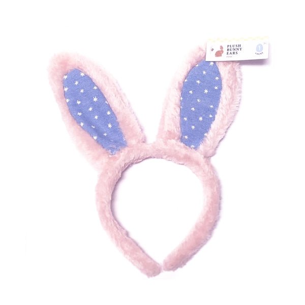 Furry Bunny Ears Headband - Pink/Blue (1 Piece) - DollarFanatic.com