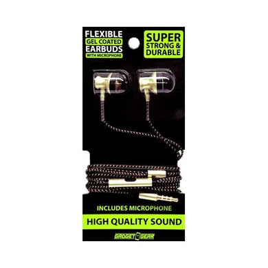 Gadget Gear Gel Coated Earbuds with Microphone (1 Count) - DollarFanatic.com