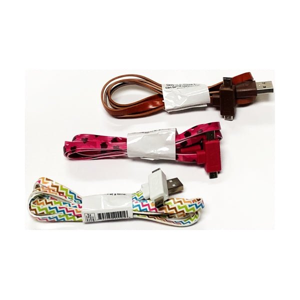 GetCharged Dual Micro USB/Mini USB Electronic Charging Cable (Select Style) Print Color Design - DollarFanatic.com
