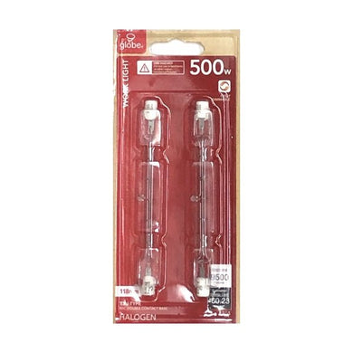 Globe T3 J-Type Halogen Light Bulbs - 500 Watt (2 Pack) Fully Dimmable - DollarFanatic.com