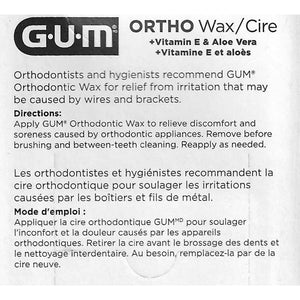 Gum Ortho Mint Wax with Vitamin E/Aloe Vera (Precut Pieces) Relief from Irritation - DollarFanatic.com