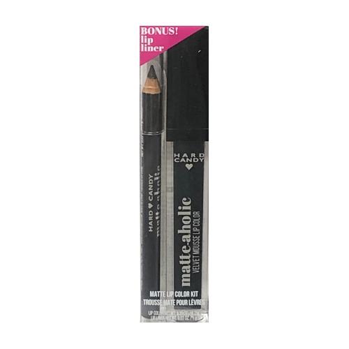 Hard Candy Matte - aholic Velvet Mousse Matte Liquid Lipstick Lip Color/Lip Liner Kit (1535 Midnight Snack) - Dollar Fanatic