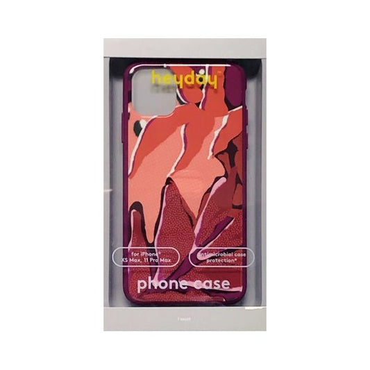 HeyDay iPhone 11 Pro Max Antimicrobial Hard Shell Protective Phone Case with Rubber Bumpers - Botanical/Purple Trim (Also fits iPhone XS Max) - Dollar Fanatic