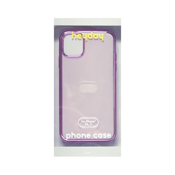 HeyDay iPhone 11 Protective Phone Case (Clear/Purple) Also fits iPhone XR - Dollar Fanatic