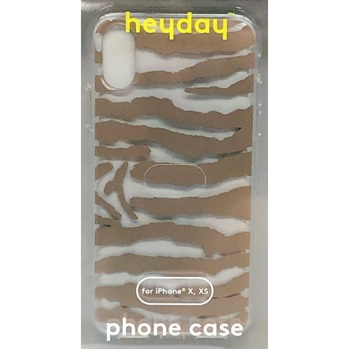 Heyday iPhone Clear Hard Shell Case with Rubber Bumpers - Gold Animal Print (For iPhone X, XS) - DollarFanatic.com