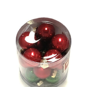 Holiday Style Glass Mini Ball Ornaments - Shiny/Matte (15 Count) Select Color - DollarFanatic.com