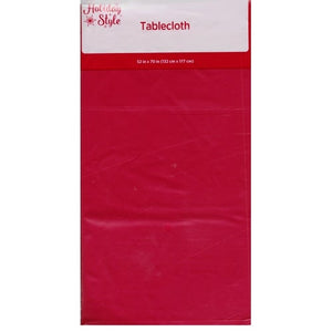 Holiday Style Rectangular Plastic Table Cover - Red (52" x 70") - DollarFanatic.com