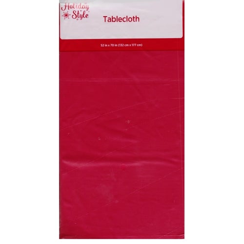 Holiday Style Rectangular Plastic Table Cover - Red (52