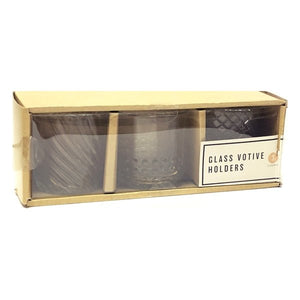Horizon Decorative Glass Votive Candle Holders (3-Piece Set) Select Style - DollarFanatic.com