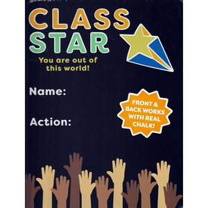 Horizon Kids Double-Sided Personalized Chalkboard Sign with 1 Chalk - Class Star (9" x 11.5") Write on Front & Back sides - DollarFanatic.com