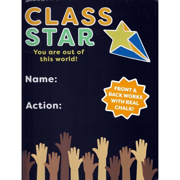 Horizon Kids Double-Sided Personalized Chalkboard Sign with 1 Chalk - Class Star (9