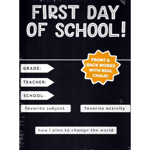 Horizon Kids Double-Sided Personalized Chalkboard Sign with 1 Chalk - First Day of School (9