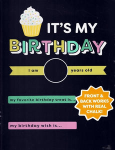 Horizon Kids Double-Sided Personalized Chalkboard Sign with 1 Chalk - It's My Birthday (9" x 11.5") Write on Front & Back sides - DollarFanatic.com