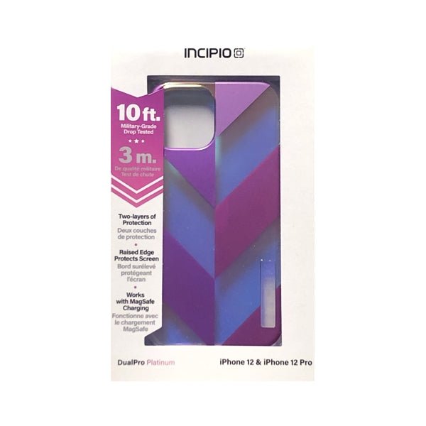 Incipio DualPro Platinum Dual-Layer Protective Phone Case for iPhone 12/12 Pro (Chevron Iridescent) - DollarFanatic.com