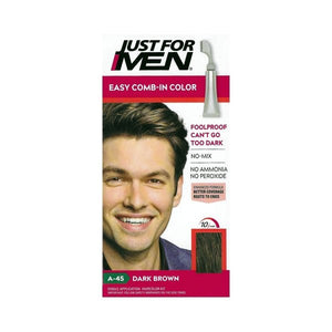 Just for Men Easy Comb-In Hair Color Kit (A-45 Dark Brown) Lasts up to 8 Weeks - DollarFanatic.com