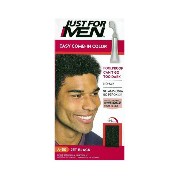Just for Men Easy Comb-In Hair Color Kit (A-60 Jet Black) Lasts up to 8 Weeks - DollarFanatic.com