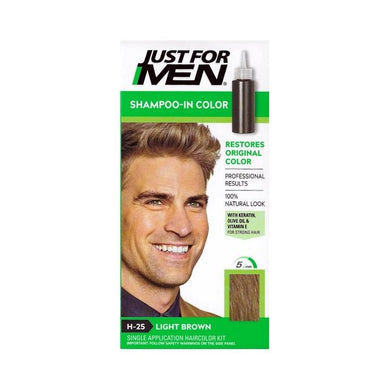 Just for Men Shampoo-In Hair Color Kit (H-25 Light Brown) Lasts up to 8 Weeks - DollarFanatic.com