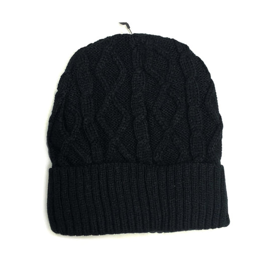 Kedi Designs Textured Diamond Cable Knit Beanie Hat - Ribbed Cuff (Select Color) Warm, Faux Fur Lining - DollarFanatic.com