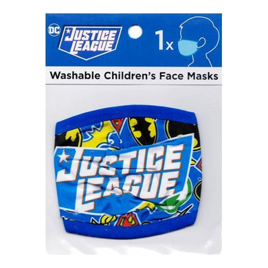 Kids 2-Layer Fabric Face Mask with Ear Loops - Justice League (1 Count) - DollarFanatic.com