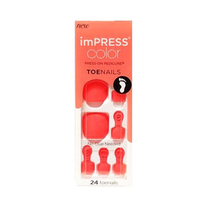 Kiss imPress Color Press-On Pedicure ToeNails Kit - Select Color (27-Piece Kit) One Step Gel Pedicure - DollarFanatic.com