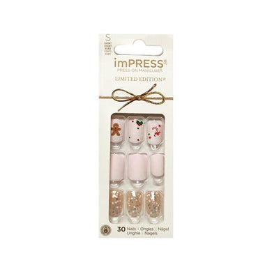 Kiss imPress Press-On Manicure PureFit Short Length Nails Kit - Dear Santa (33-Piece Kit) One Step Gel Manicure, Limited Edition - DollarFanatic.com