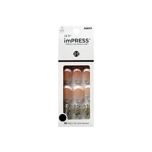 Kiss imPress Press-On Manicure Short Length Gel Nails Kit - Time Slip (33-Piece Kit) One Step Gel Manicure - DollarFanatic.com